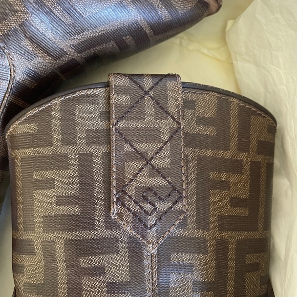 Fendi Western Boots - Heeled Logo Leather Cowboy Boots - Picture 13 of 16